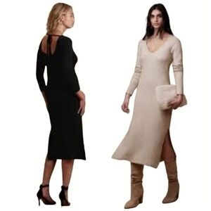 NWT Banana Republic Factory Sweetheart Neck Sweater Dress in Black - Sz S